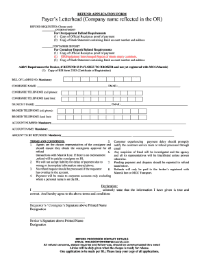 Maersk Deposit Slip  Form