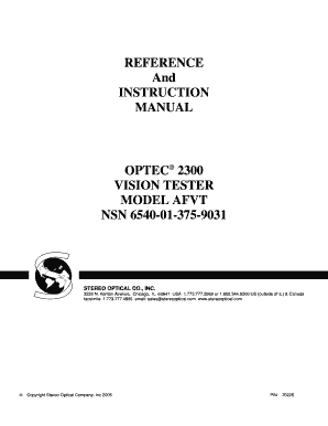 Optec Vision Tester Manual  Form