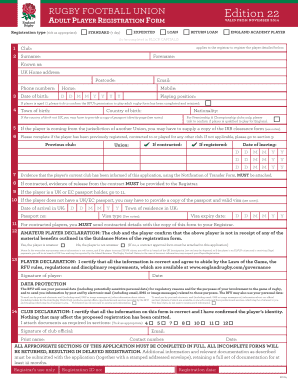  Rfu Player Registration 2014-2024