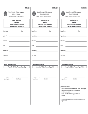 Numl Fee Challan  Form