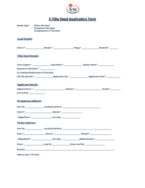 Title Deed Sample PDF  Form