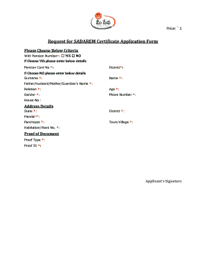 Sadarem Certificate Images  Form