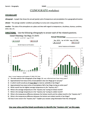 Create Your Own Climograph Worksheet Answers  Form