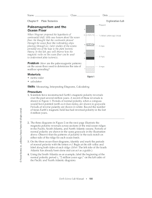 Paleomagnetism and the Ocean Floor Answer Key  Form