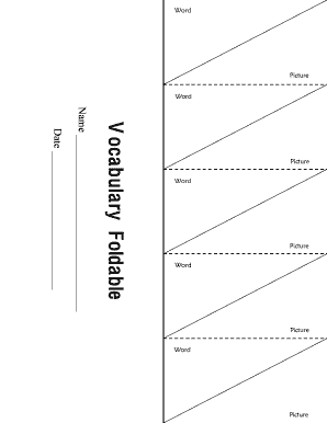 Vocabulary Foldable PDF  Form