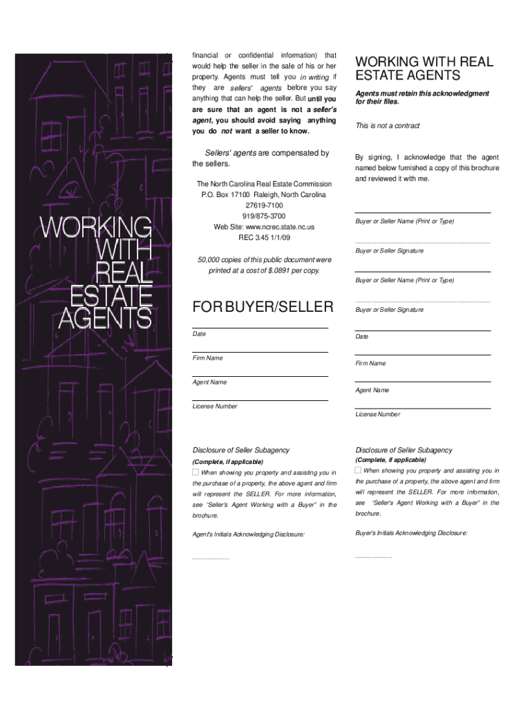 Working with Real Estate Agents Brochure  Signature Real Estate  Form