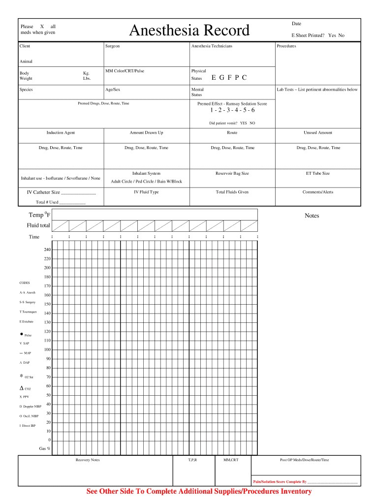 Anesthesia Record  Form