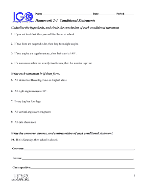 Homework 2 1 Conditional Statements  Form