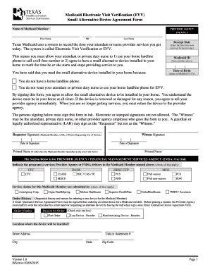 Medicaid Electronic Visit Verification EVV Small Alternative Device Bb  Form