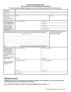 Invesco Stock Transfer Form