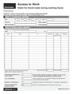 Access to Work Claim Form PDF