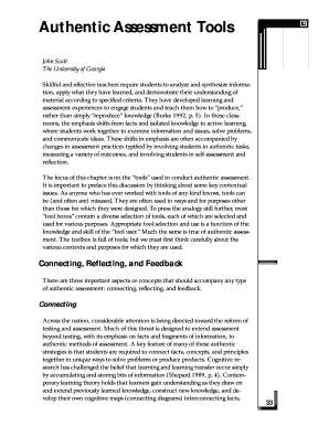 Authentic Assessment Tools  Form