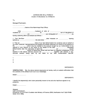 Annexure 1 2 3 Post Office  Form