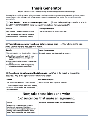 Thesis Generator PDF  Form