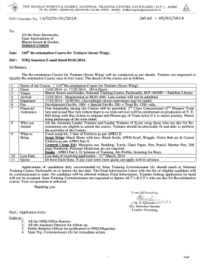 Bharat Scouts and Guides Circulars  Form