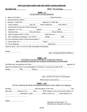 Pof Merit Scholarship Form