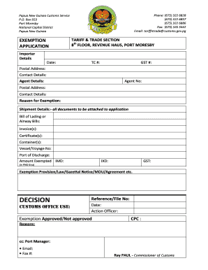 Png Customs Job Vacancies  Form