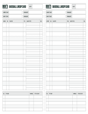 Baseball Lineup Template Fill Out And Sign Printable Pdf Template Signnow