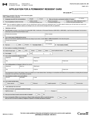  IMM 5444 E Application for a Permanent Resident Card 2019