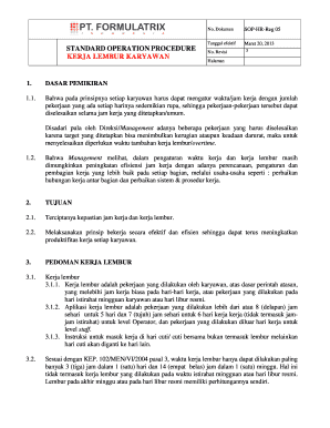 SOP HR Reg 05 Kerja Lembur KaryawanR03doc  Form