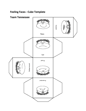 Feeling Faces Cube Template  Form