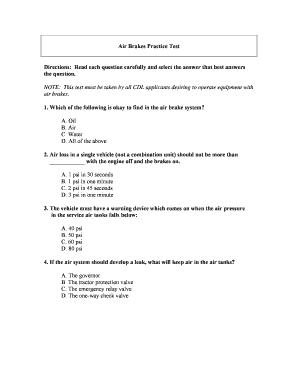 7 Step Air Brake Test PDF  Form