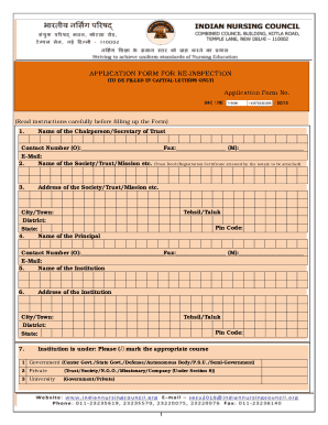 Inc Application Form