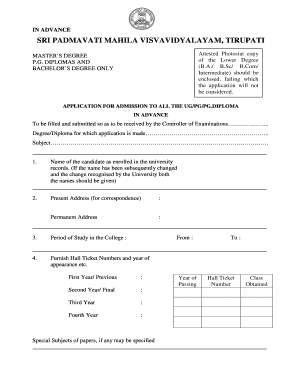 Spmvv Convocation  Form