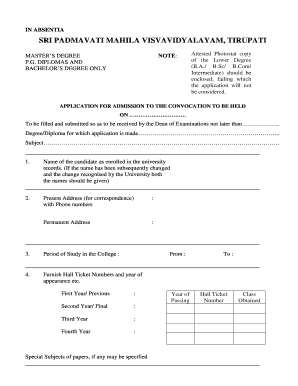 Spmvv Convocation  Form