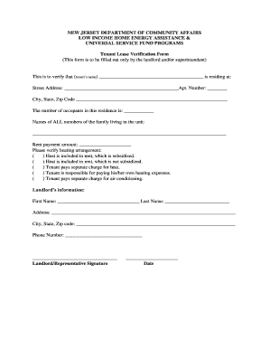  Home Energy Assistance Tenant Lease Verification Form 2015-2024