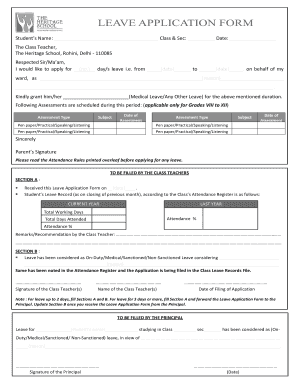 Heritage School Rohini  Form