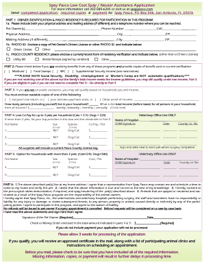 Application Spay Pasco Inc  Form