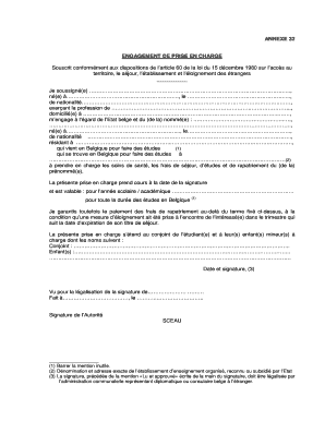 Engagement De Prise En Charge  Form