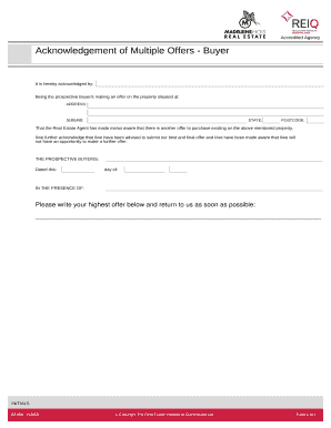 Multiple Offer Form