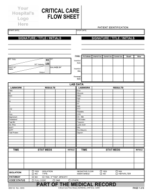 Critical Care Note Template
