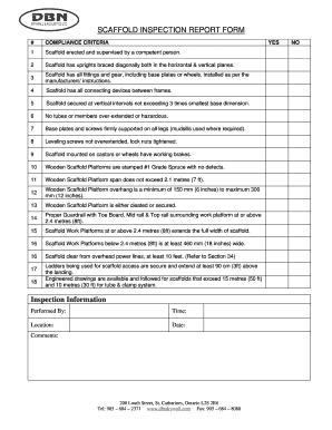 Scaffold Checklist Template  Form
