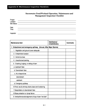 Maintenance Inspection Checklist  Form