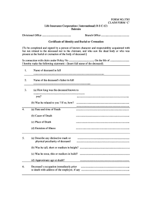 Lic Form 3785 in Hindi PDF