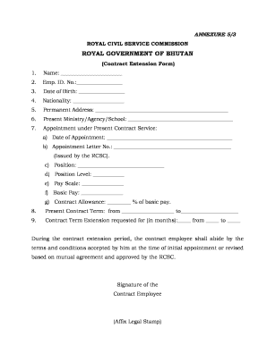 Contract Extension Form