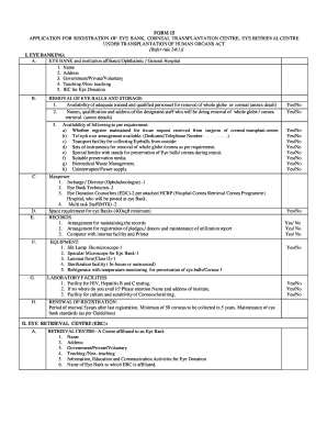 Eye Bank Registration Form