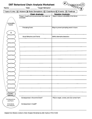 Dbt Chain Analysis Worksheet PDF  Form