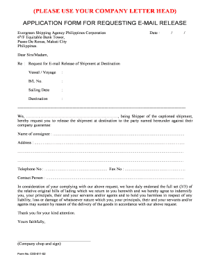 Telex Release Letter Sample  Form