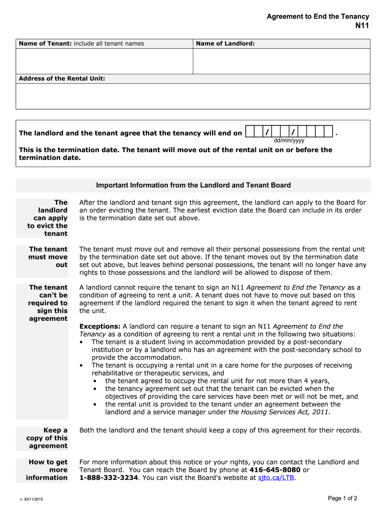 Printable N11 Form