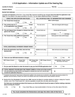 L1 L9 Update Form