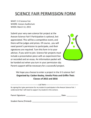 Science Fair Permission Slip  Form