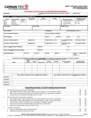 Cayman First Insurance Forms