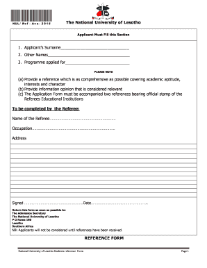 Reference Form PDF