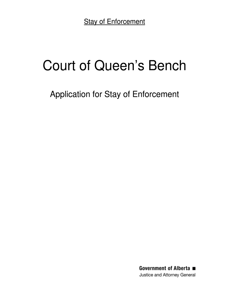  BApplicationb for Stay of Enforcement  Alberta Courts 2010