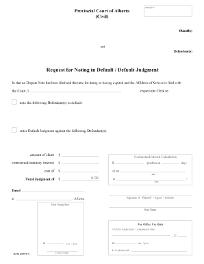  J3646 Request for Noting in Default Default Judgement 2007-2024