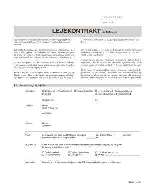 Lejekontrakt for Beboelse  Form